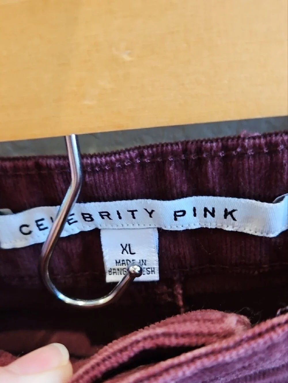 Celebrity Pink pleated corduroy